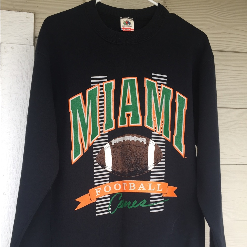 Vintage Miami Canes football pullover sweater